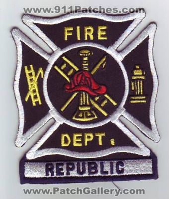 Republic Fire Department (UNKNOWN STATE)
Thanks to Dave Slade for this scan.
Keywords: dept.