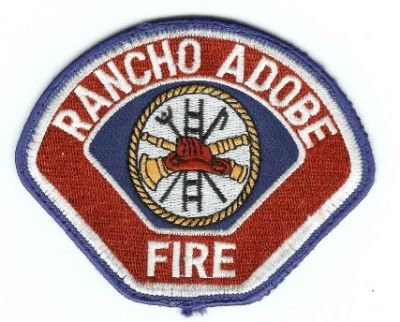 Rancho Adobe Fire
Thanks to PaulsFirePatches.com for this scan.
Keywords: california