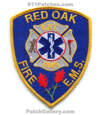 Red Oak Fire Department EMS Patch (Texas)
Scan By: PatchGallery.com
Keywords: dept. e.m.s. est. 1949