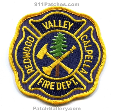 Redwood Valley Calpella Fire Department Patch (California)
Scan By: PatchGallery.com
Keywords: dept.