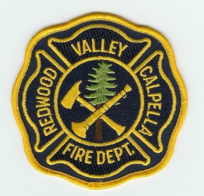 Redwood Valley Calpella Fire Dept
Thanks to PaulsFirePatches.com for this scan.
Keywords: california department