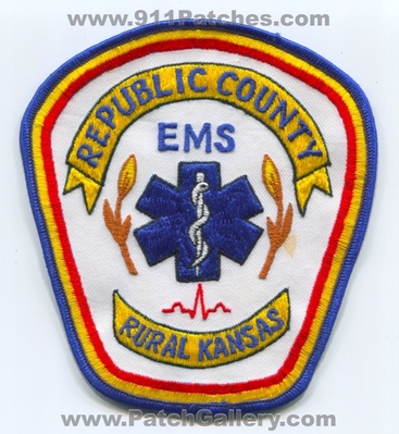 Republic County Emergency Medical Services EMS Rural Patch (Kansas)
Scan By: PatchGallery.com
Keywords: co. e.m.s. ambulance