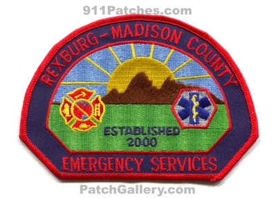 Rexburg Madison County Emergency Services Fire Ambulance EMS Patch (Idaho)
Scan By: PatchGallery.com
Keywords: co. es department dept. established 2000