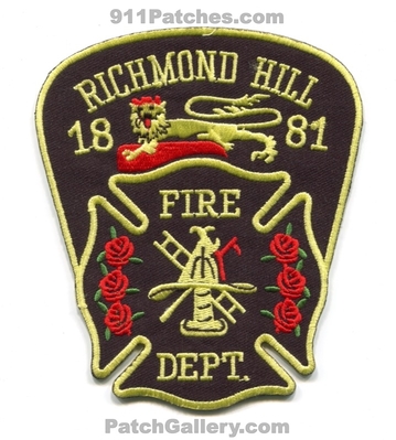Richmond Hill Fire Department Patch (Canada ON) (Confirmed)
Scan By: PatchGallery.com
Keywords: dept. 1881