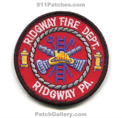 Ridgway Fire Department Patch (Pennsylvania)
Scan By: PatchGallery.com
Keywords: dept.