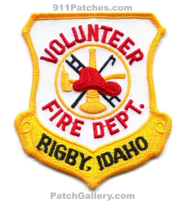 Rigby Volunteer Fire Department Patch (Idaho)
Scan By: PatchGallery.com
Keywords: vol. dept.