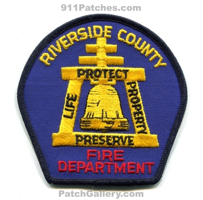 Riverside County Fire Department Patch (California)
Scan By: PatchGallery.com
Keywords: co. dept. protect preserve life property