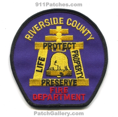Riverside County Fire Department Patch (California)
Scan By: PatchGallery.com
Keywords: co. dept. protect preserve life property