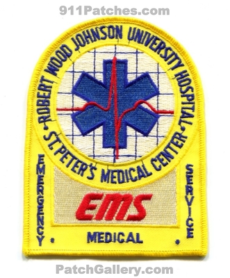 Robert Wood Johnson University Hospital Saint Peters Medical Center Emergency Medical Services EMS Patch (New Jersey)
Scan By: PatchGallery.com
In Memory of Bernie Shaffer
Keywords: st. ambulance
