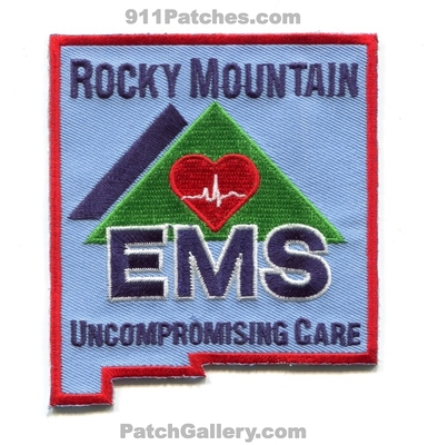 Rocky Mountain Emergency Medical Services EMS Patch (New Mexico) (State Shape)
Scan By: PatchGallery.com
Keywords: ambulance uncompromising care