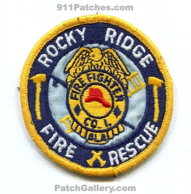 Rocky Ridge Fire Rescue Department Company 1 Firefighter Patch (Alabama)
Scan By: PatchGallery.com
Keywords: dept. co.