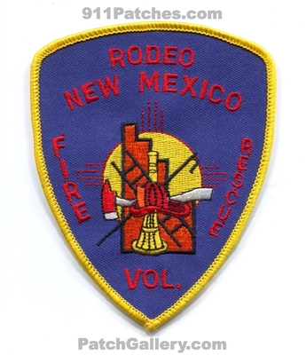 Rodeo Volunteer Fire Rescue Department Patch (New Mexico)
Scan By: PatchGallery.com
Keywords: vol. dept.
