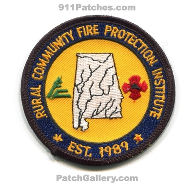 Rural Community Fire Protection Institute Patch (Alabama)
Scan By: PatchGallery.com
Keywords: comm. prot. department dept. est. 1989