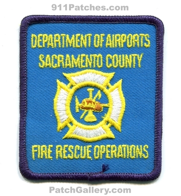 Sacramento County Department of Airports Fire Rescue Operations Patch (California)
Scan By: PatchGallery.com
Keywords: co. dept. aircraft rescue firefighter firefighting arff crash cfr