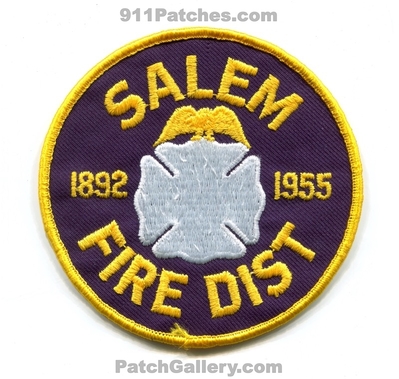 Salem Fire District Patch (Illinois)
Scan By: PatchGallery.com
Keywords: 1892 1955