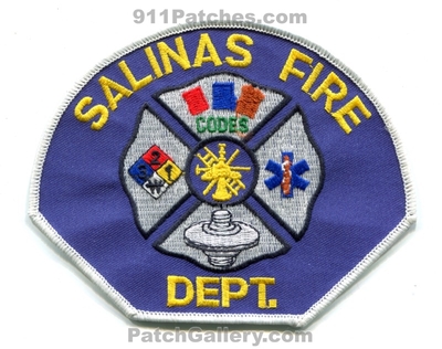 Salinas Fire Department Patch (California)
Scan By: PatchGallery.com
Keywords: dept. codes