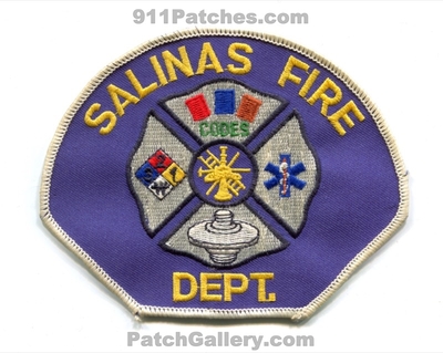 Salinas Fire Department Patch (California)
Scan By: PatchGallery.com
Keywords: dept. codes