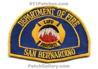 San Bernardino Department of Fire Patch (California)
Scan By: PatchGallery.com
Keywords: dept. life property