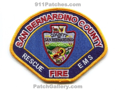 San Bernardino County Fire Department Patch (California)
Scan By: PatchGallery.com
Keywords: co. dept. rescue ems of