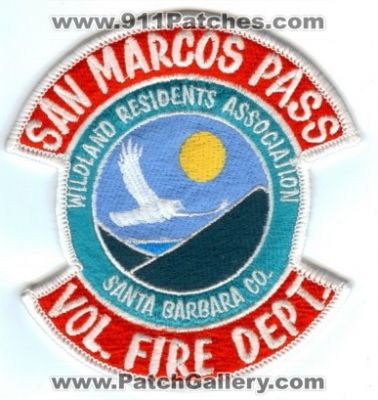San Marcos Pass Volunteer Fire Department (California)
Thanks to Paul Howard for this scan.
Keywords: vol. dept. wildland residents association santa barbara co. county