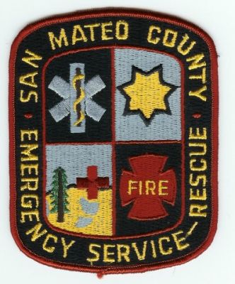 San Mateo County Fire Emergency Service
Thanks to PaulsFirePatches.com for this scan.
Keywords: california rescue