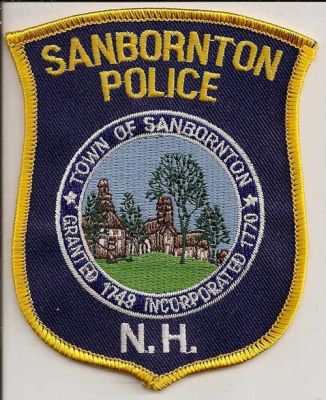 Sanbornton Police
Thanks to EmblemAndPatchSales.com for this scan.
Keywords: new hampshire town of