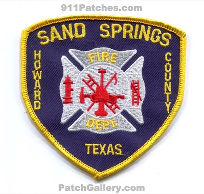 Sand Springs Fire Department Howard County Patch (Texas)
Scan By: PatchGallery.com
Keywords: dept. co.