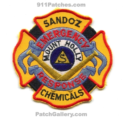 Sandoz Chemicals Mount Holly Emergency Response Team ERT Patch (North Carolina)
Scan By: PatchGallery.com
Keywords: mt. fire department dept. rescue ems hazmat haz-mat hazardous materials