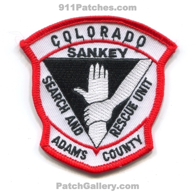 Sankey Search and Rescue Unit Adams County Patch (Colorado)
[b]Scan From: Our Collection[/b]
Keywords: sar co.