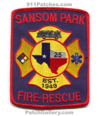 Sansom Park Fire Rescue Department 25 Patch (Texas)
Scan By: PatchGallery.com
Keywords: dept. est. 1949