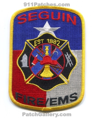 Seguin Fire EMS Department Patch (Texas)
Scan By: PatchGallery.com
Keywords: dept. est 1882