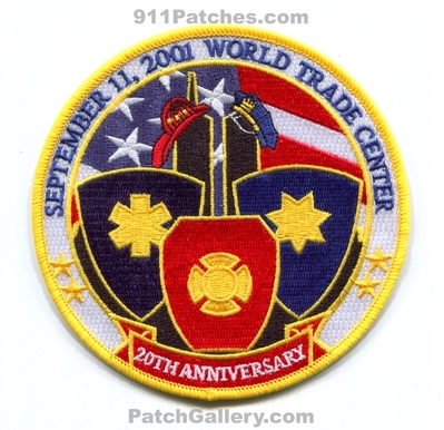 September 11th 2001 World Trade Center 20th Anniversary Fire EMS Police Patch (New York)
Scan By: PatchGallery.com
[b]Patch Made By: 911Patches.com[/b]
Keywords: 09-11-01 09/11/01 09-11-2001 09/11/2001 WTC 20 Years Department Dept. Ambulance EMT Paramedic Sheriffs Office