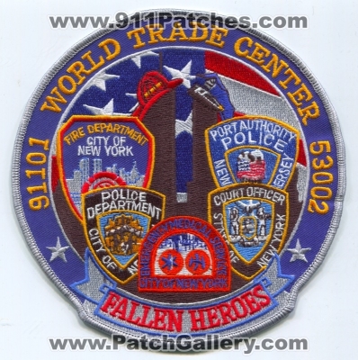 91101 World Trade Center 53002 Fallen Heroes (New York)
Scan By: PatchGallery.com
Keywords: 11th 09-11-01 09/11/01 09-11-2001 09/11/2001 wtc city of fire department dept. fdny f.d.n.y. police nypd n.y.p.d. port authority papd p.a.p.d. jersey state of court officer emergency medical services ems