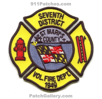 Seventh District Volunteer Fire Department Saint Marys County Patch (Maryland)
Scan By: PatchGallery.com
Keywords: 7th dist. vol. dept. st. co. 1949