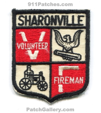 Sharonville Fire Department Volunteer Fireman Patch (Ohio)
Scan By: PatchGallery.com
Keywords: dept. vol.