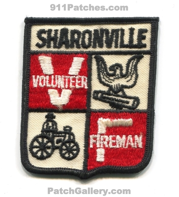 Sharonville Fire Department Volunteer Fireman Patch (Ohio)
Scan By: PatchGallery.com
Keywords: dept. vol. vf