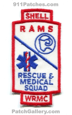 Shell Oil Wood River Manufacturing Complex Rescue and Medical Squad RAMS Patch (Illinois)
Scan By: PatchGallery.com
Keywords: wrmc