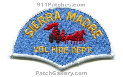 Sierra Madre Volunteer Fire Department Patch (California)
Scan By: PatchGallery.com
Keywords: vol. dept.