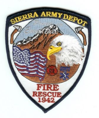 Sierra Army Depot Fire Rescue
Thanks to PaulsFirePatches.com for this scan.
Keywords: california us