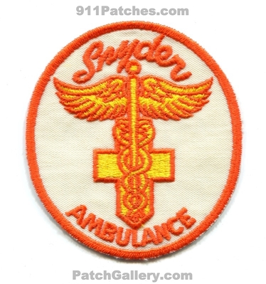 Snyder Ambulance Patch (California)
Scan By: PatchGallery.com
Keywords: ems