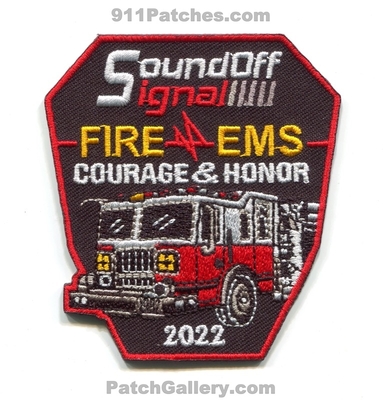 SoundOff Signal Fire EMS 2022 Patch (Michigan)
Scan By: PatchGallery.com
Keywords: ambulance police sheriffs lighting courage & honor