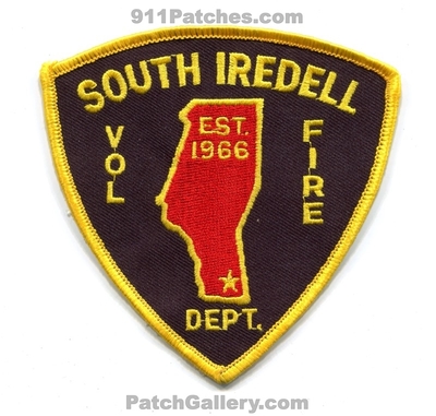 South Iredell Volunteer Fire Department Patch (North Carolina)
Scan By: PatchGallery.com
Keywords: vol. dept. est. 1966