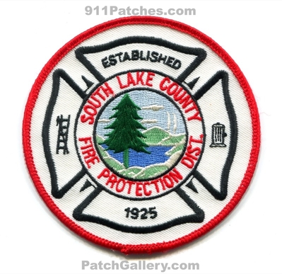 South Lake County Fire Protection District Patch (California)
Scan By: PatchGallery.com
Keywords: co. prot. dist. department dept. established 1925