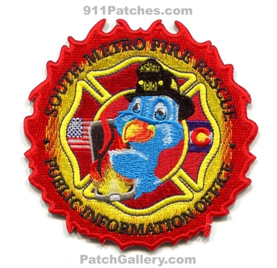 South Metro Fire Rescue Department Public Information Office PIO Patch (Colorado)
[b]Scan From: Our Collection[/b]
[b]Patch Made By: 911Patches.com[/b]
Keywords: dept. smfr p.i.o. twitter blue bird