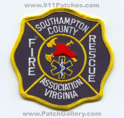 Southampton County Fire Rescue Association Patch (Virginia)
Scan By: PatchGallery.com
Keywords: co. assn. department dept.
