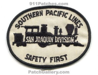 Southern Pacific Lines San Joaquin Division Safety First Patch (California)
Scan By: PatchGallery.com
Keywords: railroad railway rr