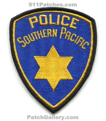 Southern Pacific Railroad Police Department Patch (California)
Scan By: PatchGallery.com
Keywords: dept. railway train rr