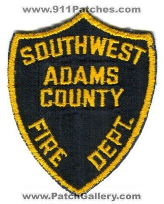Southwest Adams County Fire Department Patch (Colorado)
[b]Scan From: Our Collection[/b]
Keywords: dept.