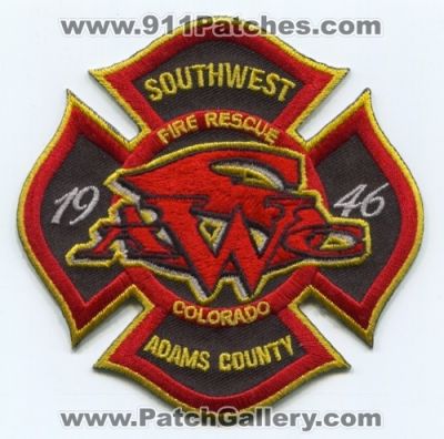Southwest Adams County Fire Rescue Department Patch (Colorado)
[b]Scan From: Our Collection[/b]
Keywords: swac dept.