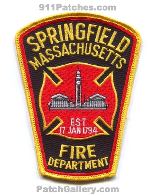 Springfield Fire Department Patch (Massachusetts)
Scan By: PatchGallery.com
Keywords: dept. est 17 jan 1794